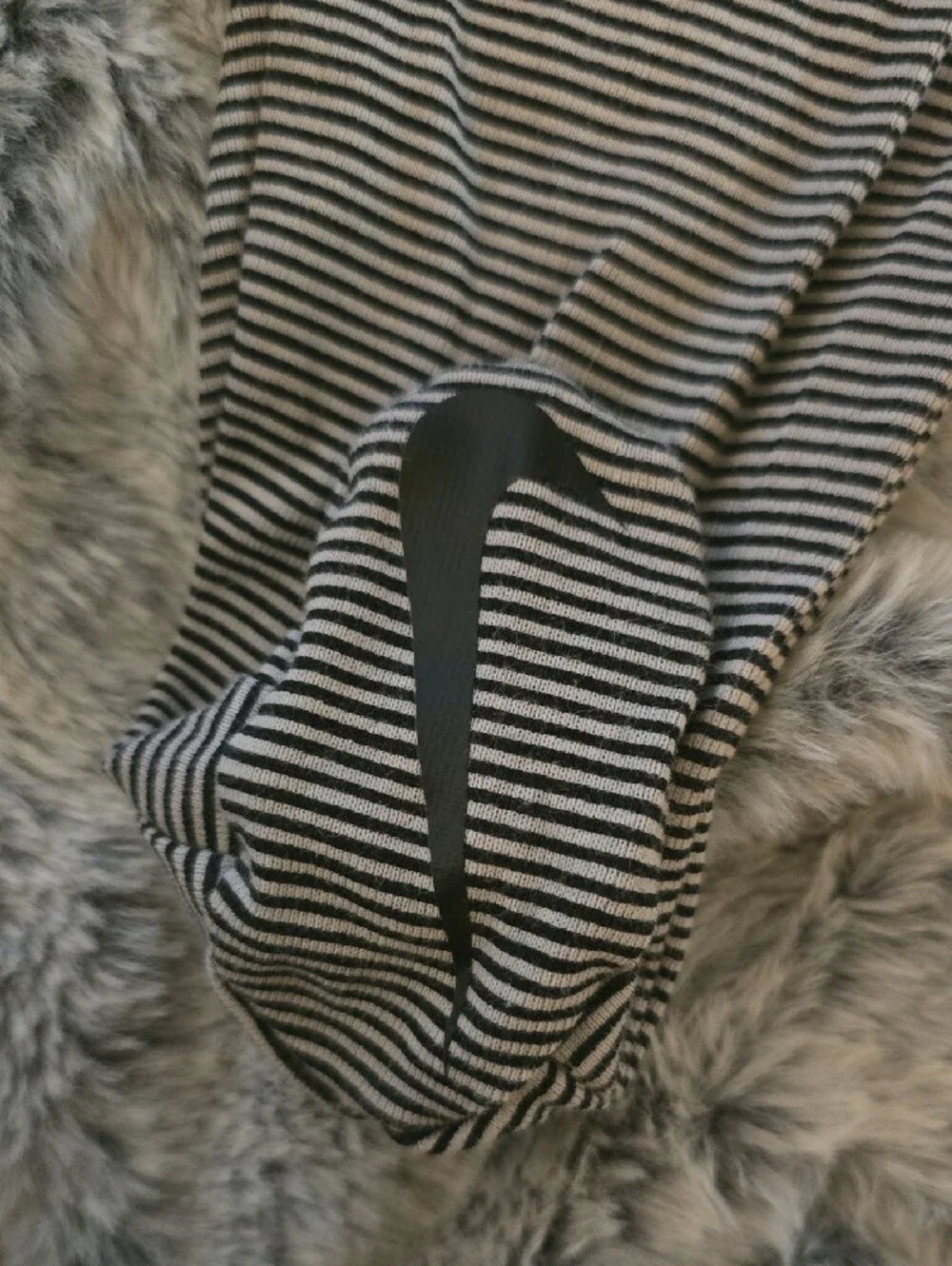 Nike White 'Just Do It' One-Piece with Gray Striped Hat & Pants